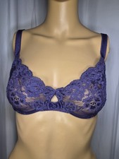 Vintage Purple Oscar de la Renta Lace Underwire Unlined Bra 34D USA Made 1180