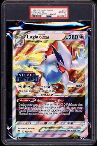Pokemon 2022 Lugia VSTAR 139/195 Jumbo Silver Tempest GEM MINT PSA 10