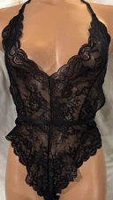 Sexy Black Lacy One Piece Sz M/L Lingerie By René Rofé Sexy