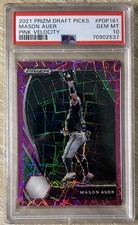2021 Panini Prizm Draft Picks Pink Velocity Mason Auer #PDP161 PSA 10