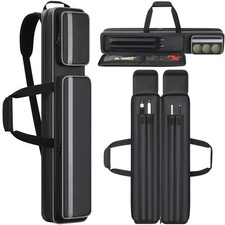 Aleemin Pool Cue Case 2x2, Stick Bag with 33"L x 6"W x 3.5"H, Black