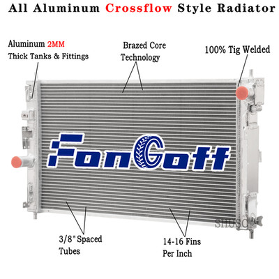2-Row Radiator For 2007-2017 Jeep Compass Dodge Caliber 2.4L 2.7L 3.5L 3.6L V6