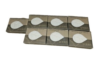 Green Natura Soap Leave Shaped Lot of 7 1.4oz / 40g Bar Refreshing Body Cleanser
