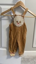 Carters Vintage Corduroy Brown Overall Jumper Bear 12 Months Baby Boy