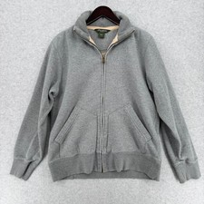 Eddie Bauer Sherpa Jacket Women L Gray Full Zip Mock Neck Sweatshirt Pullover