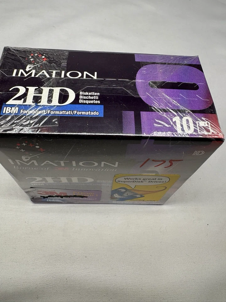 Imation 10 Pack  Diskettes 2HD 3.5”  IBM Floppy Disk NEW Sealed - Image 2 of 3