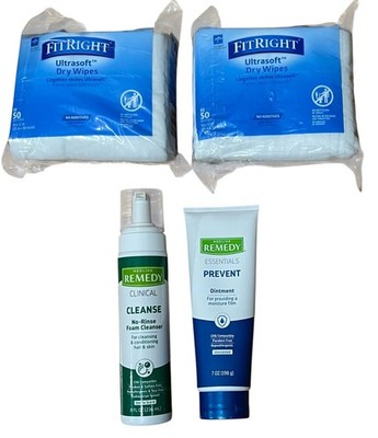 Medline Remedy Cleanse Foam, Moisturizing Barrier Protect Ointment 7,8 oz Wipes