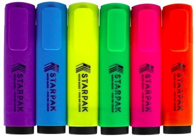 Textmarker 6er Set Gemischte Farben Marker Mini Klein Neonfarben