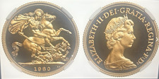 1980 Gold Sovereign Proof NGC Pf 69 Ultra Cameo. Queen Elizabeth II Royal Mint