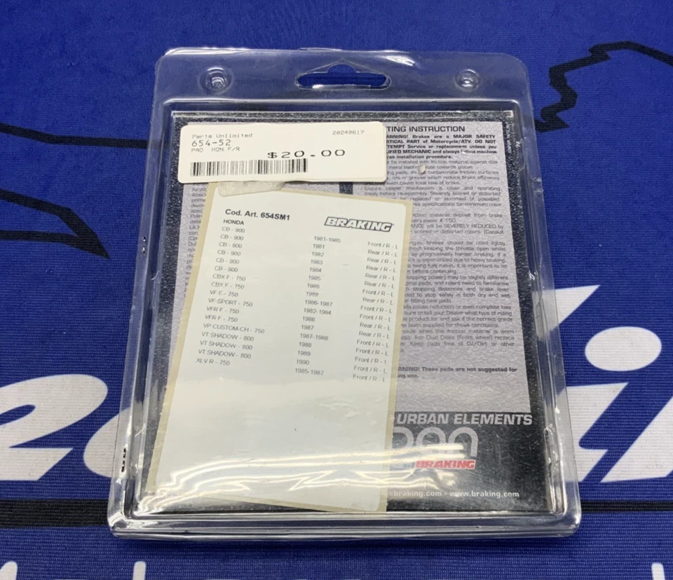 Braking High-Performance Brake Pad Set CB 900 1981-1985 654SM1 - image 4 of 4