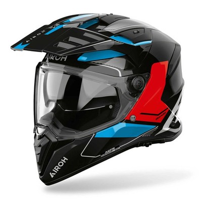 Airoh Motorrad Adventure Helm - Bandit Tune (blau/rot glänzend)