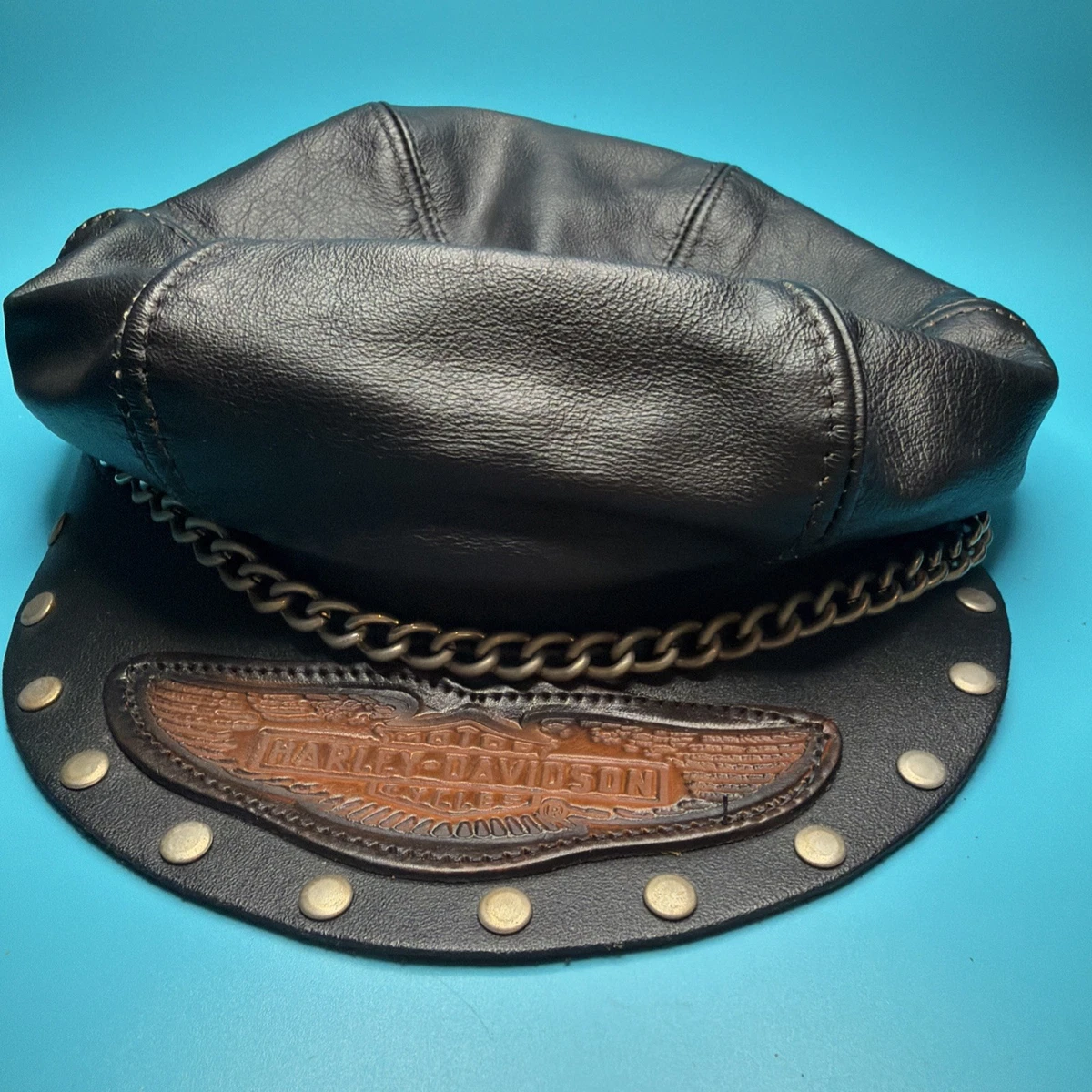 Harley-Davidson Black Leather Hats for Men for sale - eBay