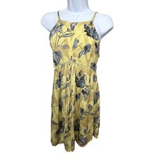 ONeill Yellow Floral Print Halter Neck Sundress Womens Size Small Beach Bunny