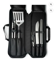 Schmidt Brothers 6 Pc. BBQ Grilling Tool and Knife Set with Carrying Case. - NEW