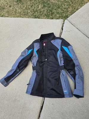 BILT Motorcycle Jacket Womens XS Black Gray Blue Riding Textile Mesh Jacket
