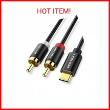 VENTION USB C to 2 RCA Audio Cable, Type-C to RCA Cable 2RCA Jack USB-C Audio Li