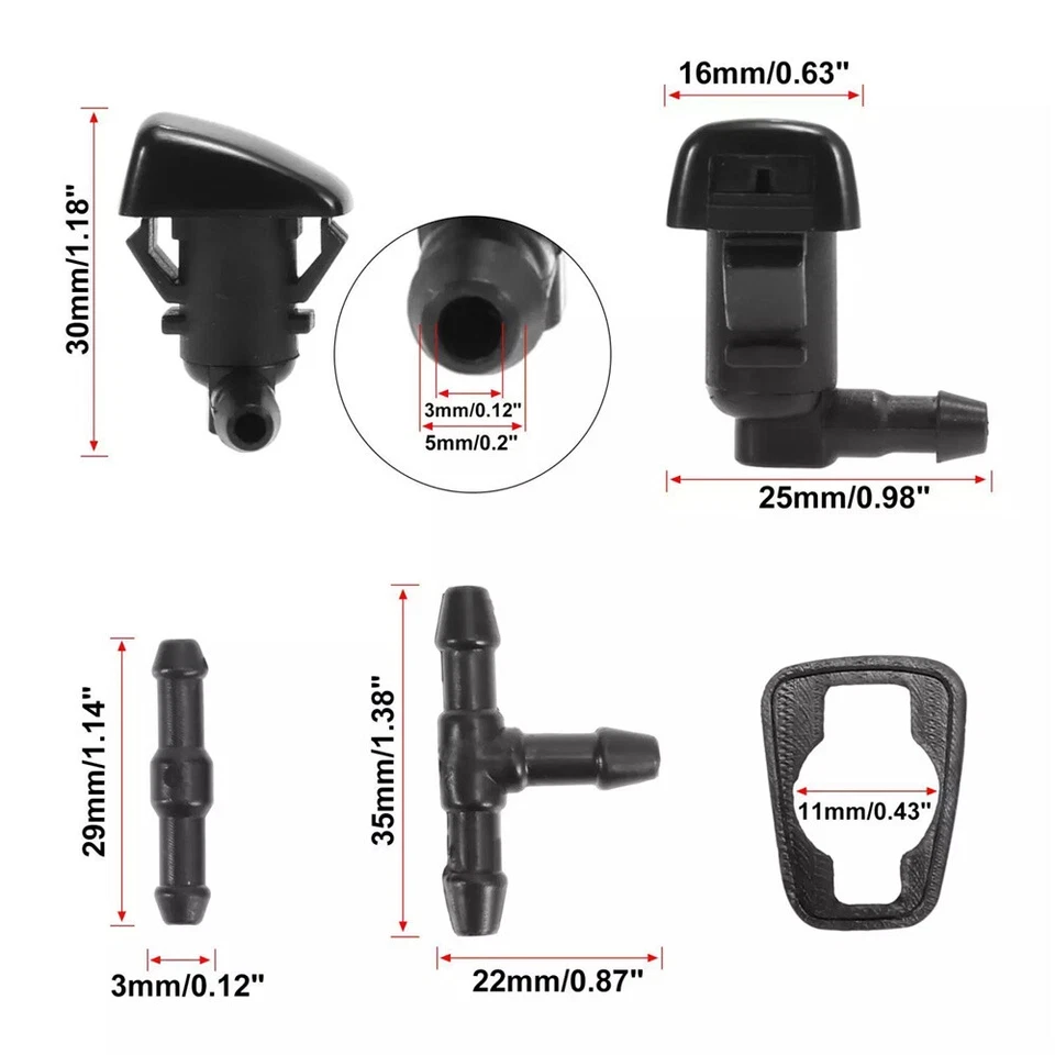 Juego de boquillas de lavado de parabrisas delantero para 8E5Z17603A Ford Fusion 2008-2012 Foto 4 de 4