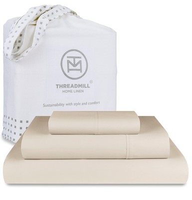 Threadmill Luxury 800 Thread Count 100% Cotton Sheets - Light Beige Sateen We...