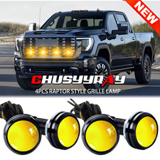 4x Raptor Style Smoked Lens Amber Led Front Grille Running Lights For F150