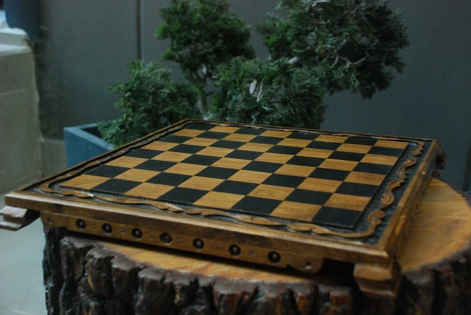 Vintage Chess Board 16" – 100% Handcrafted Walnut Solid Wood, Limited, Gift Idea - Image 2 of 4