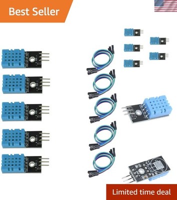 5pcs Temperature Humidity Sensor Module Digital Temperature Humidity Sensor 3...