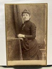 Antique Photo Cabinet Card Elegant Young Lady in lovely dress
