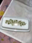 Vintage Pyrex Green Spring Blossom Crazy Daisy Butter Dish & Lid USA