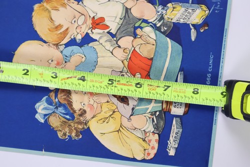 Insegna Pubblicitaria Farmacista Anni '30 "666" Medicina CLINICA CUCCIOLO BAMBINI Medico - Foto 5 di 6