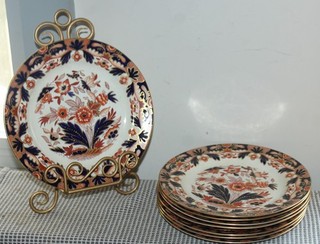 8 ANTIQUE Dinner Plates C1910 RAJAH Imari BOOTHS England LOT VS