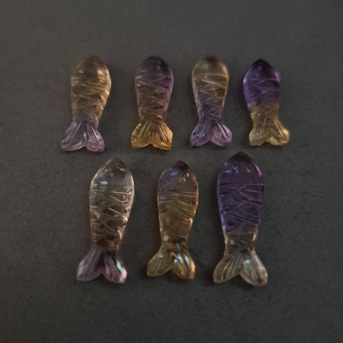 natural fish carvings loose gemstone wholesale lots for jewelry making diy charm - Picture 2 of 6