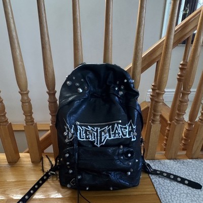 Balenciaga Backpack Studded Rhinestones Adjustable Straps Graffiti in front!