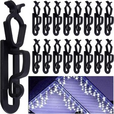 50 Pcs Black Gutter Hooks for Christmas Lights, Gutter Clips for Fixing Outdoor