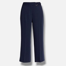 Elie Tahari Women's Blue Della Wide-Leg Cropped Pants Size 8
