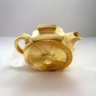 Vintage FRANKOMA Pottery Small Desert Gold Wagon Wheel Tea Pot
