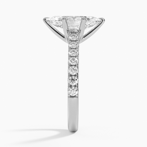 2 Ct Marquise Cut Lab Grown Diamond Solitaire Engagement Ring 14k White Gold - Picture 3 of 3