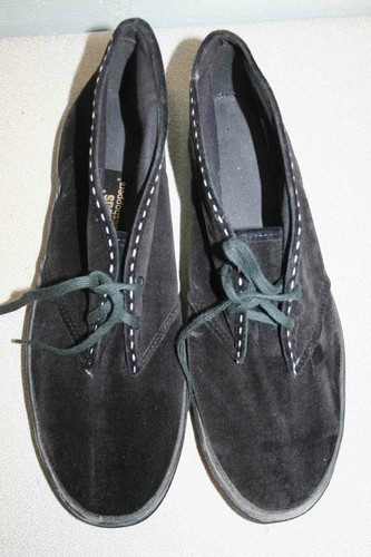 NOS 8.5 KEDS Vtg 1970s ANKLE Boot BLACK Velvet Velour BOOTIE Shoe Sneaker Flat - Picture 5 of 5