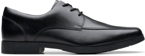 Clarks Scala Step Y Niños Senior School Zapatos Cuero Negro - Imagen 3 de 5