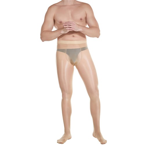 Mens Shiny Oil Glossy Pantyhose Tights High Elastic Opaque Stockings Lingerie UK - Picture 6 of 22