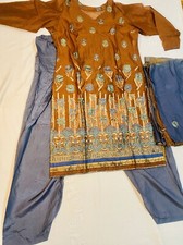Indian Pakistani 3 Piece Shalwar Kameez Size Large, Used Once Chiffon Dupatta