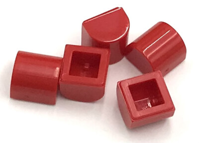 Lego 5 New Red Slopes Curved 1 x 1 x 2/3 Stud Double Sloped Pieces Parts