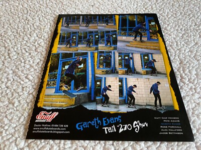 PSK33 SKATEBOARDING PICTURE/ADVERT 11X8'' ENUFF SKATEBOARDS - GARETH EVANS