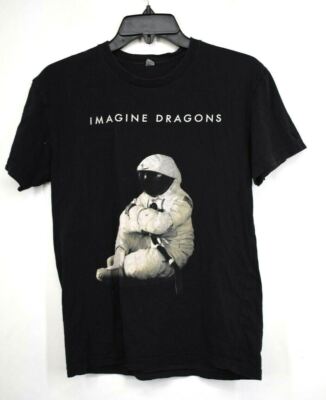Next Level Imagine Dragons 2014 Tour Womens Black Distressed Sleeve T-Shirt S