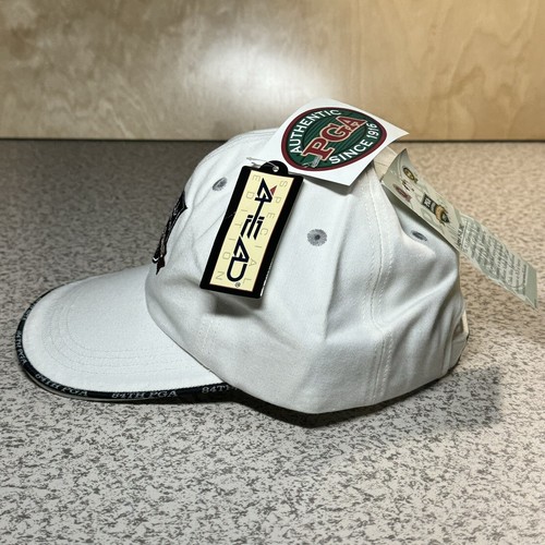 NUEVO CON ETIQUETAS De Colección PGA Hazeltine '02 Campeonato Sombrero Correa Espalda Blanco Bordado Adulto - Imagen 4 de 7