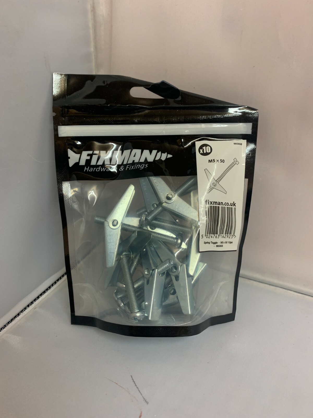 FIXMAN PLASTERBOARD SPRING TOGGLE M5 X 50mm 10 Pack