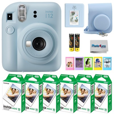 FUJIFILM INSTAX MINI 12 Instant Film Camera (Pastel Blue) Bundle