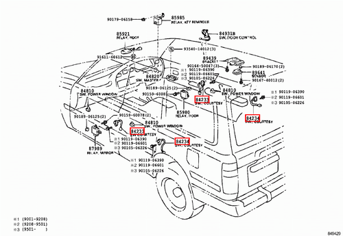 Genuine Toyota Corolla AE92 LandCruiser HDJ80 FZJ80 Door Courtesy Light Switch - Picture 14 of 19