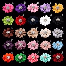 120PCS Satin Ribbon Hair Flower Rhinestones Hair Accessories For Baby Headbands