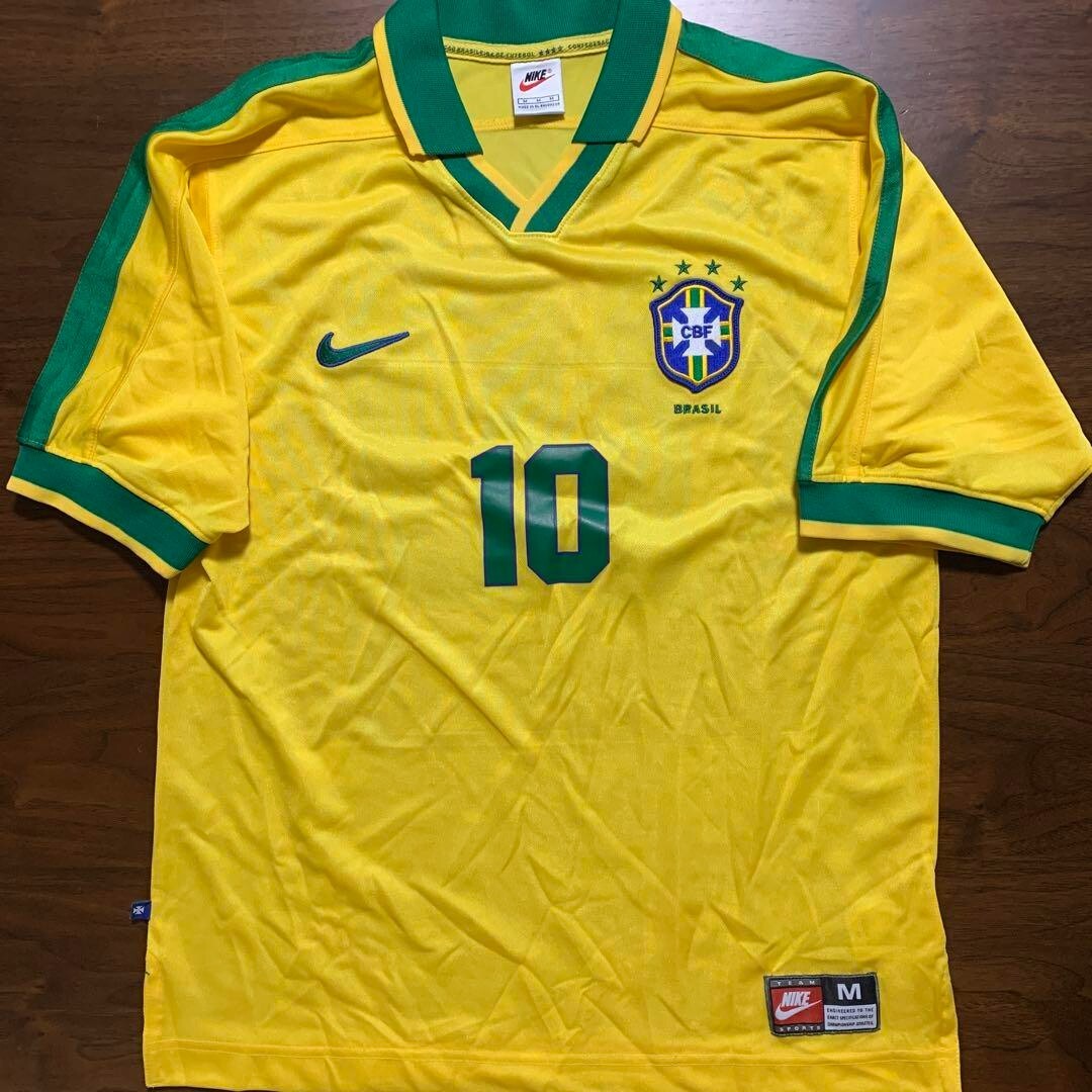 LEONARDO #10 BRAZIL 1997 Home M FOOTBALL JERSEY CAMISA BRASIL