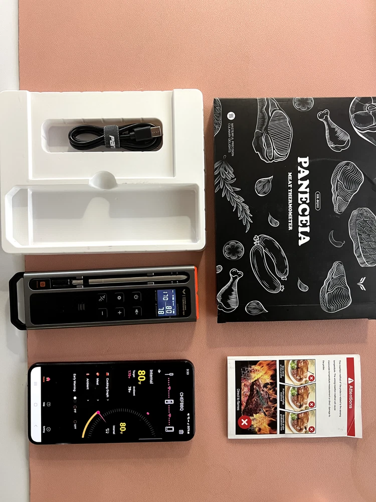 Meat Thermometer Digital Wireless, 800FT Long Range Remote Monitoring mobile app