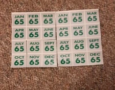 2, 1965 Connecticut License Plates.  YOM Expiration Stickers.$12. PER PAIR.